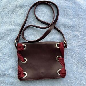 Topshop Leather and Ribbon Crossbody Bag